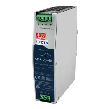 SDR-75-48 Блок питания на DIN-рейку, 48В, 1,6А, 76Вт Mean Well SDR-75-48 Блок питания на DIN-рейку, 48В, 1,6А, 76Вт Mean Well